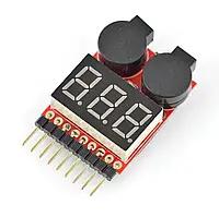 Индикатор напряжения Li-pin 1-8S со звуковым сигналом P309