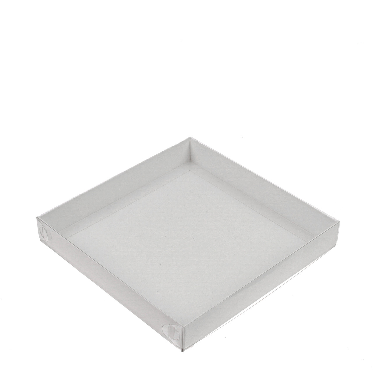 Коробка 200х200х30 для пряника з прозорою кришкою, біла, фото 1