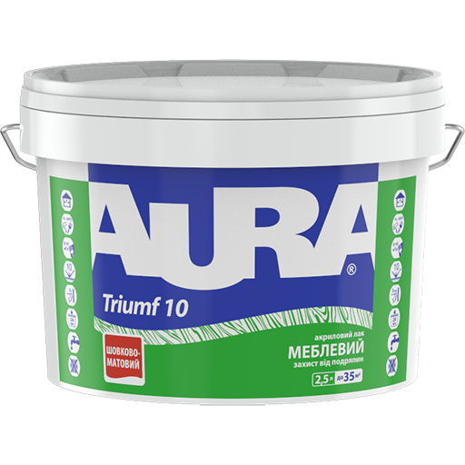 Лак для меблів акриловий Aura® Triumf 10 шовково-матовий 2,5 л (2,55 кг)