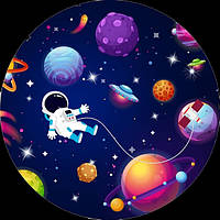 Тарілки 18см (10 шт) в стилі Космос. паперові одноразові.