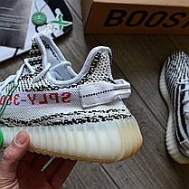 Чоловічі кросівки Adidas Yeezy Boost 350 V2 White Кеди Адідас Ізі Буст 350 білі primeknit текстиль весна літо, фото 3