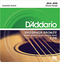 Струны для акустической гитары D'Addario EJ18 Phosphor Bronze Heavy Acoustic Guitar Strings 1 SN, код: 6555903