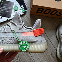 Чоловічі кросівки Adidas Yeezy Boost 350 V2 Tail Light Кеди Адідас Ізі Буст 350 сірі primeknit текстиль весна літо, фото 6