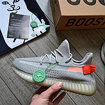 Чоловічі кросівки Adidas Yeezy Boost 350 V2 Tail Light Кеди Адідас Ізі Буст 350 сірі primeknit текстиль весна літо, фото 3