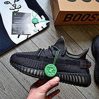 Мужские кроссовки Adidas Yeezy Boost 350 V2 Static Black Адидас Изи Буст 350 Черные текстиль рефлектив лето