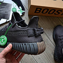 Чоловічі кросівки Adidas Yeezy Boost 350 V2 Cinder Кеди Адідас Ізі Буст 350 Чорні primeknit текстиль весна літо, фото 6