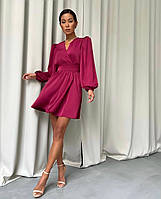 Жіноче шовкове плаття колір малина р.42/44 449178