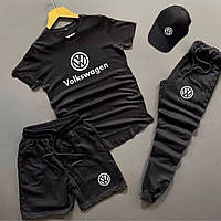Шорты + черная футболка + штаны + кепка Volkswagen