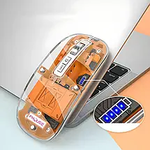 Миша бездротова прозора FMOUSE M133 з підсвічуванням YU227, фото 5