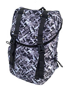 Рюкзак для ноутбука 15.6 дюймів Feisha E-201 сірий з піксельним малюнком #