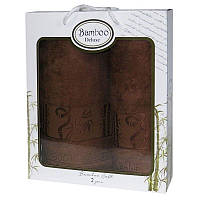 Набір рушників Bamboo у коробці 50х90см/70х140см коричневий 3231_royal_brown_korobka