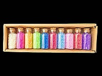 Набор Бисера из 10 цветов для создания Украшений "Роскошь Цветов" в баночках || FavGoods