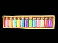 Набор Бисера из 12 цветов для создания Украшений "Роскошь Цветов" в баночках || FavGoods