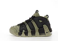 Чоловічі кросівки Nike Uptempo Khaki Високі кеди Найк Аптемпо Хакі шкіра текстиль демісезон, фото 3