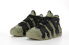 Чоловічі кросівки Nike Uptempo Khaki Високі кеди Найк Аптемпо Хакі шкіра текстиль демісезон, фото 4