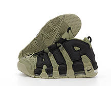 Чоловічі кросівки Nike Uptempo Khaki Високі кеди Найк Аптемпо Хакі шкіра текстиль демісезон, фото 5