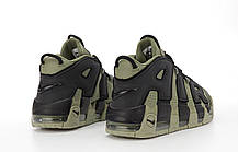 Чоловічі кросівки Nike Uptempo Khaki Високі кеди Найк Аптемпо Хакі шкіра текстиль демісезон, фото 6