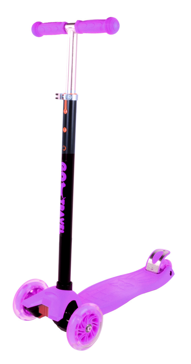 Уцінка Дитячий триколісний самокат (до 75 кг, LED) GO Travel Maxi SKVL306 фіолетовий, фото 1