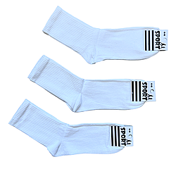 Шкарпетки чоловічі "Sport" теніс, демісезонні. 41-45р. Білі. Високі.