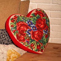 Подушка сердце 3D Цветочное настроение 40х40х7,5 см (3DPS_15L057)