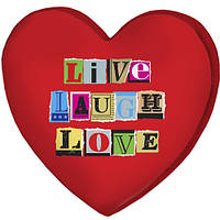 Подушка серце 3D Live laugh love 40х40х7,5 см (3DPS_15L081)