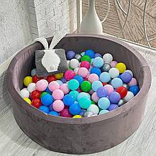 Сухий басейн Мокко з кульками 200шт у комплекті 100х40см велюр. Сухий басейн для дому та вулиці