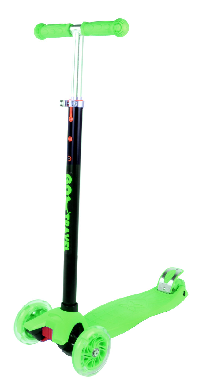 Уцінка Дитячий триколісний самокат (до 75 кг, LED) GO Travel Maxi SKGR306 зелений, фото 1