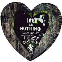 Подушка серце 3D Life is nothing without love 40х40х7,5 см (3DPS_WOL002)