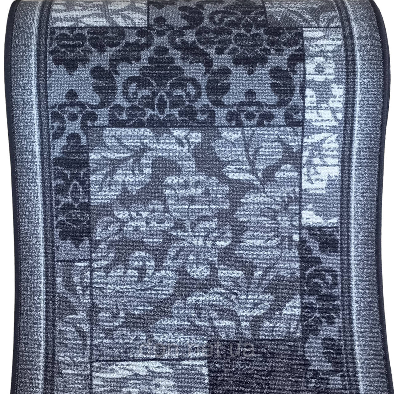 Килимова доріжка Dinarsu Valley Grey сіра шириною 150 см (ціна за пог.м)