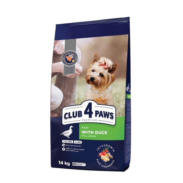 Сухий корм Club 4 Paws Premium Adult Small Breeds Клуб 4 лапи для собак малих порід, качка 14 кг