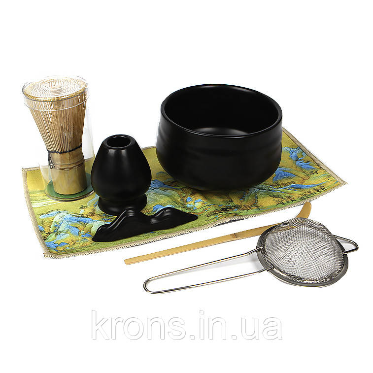 Набір Mavanto для приготування чаю матча 7 предметів Black, фото 1