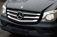 Накладки декоративные на решетку Mercedes Sprinter 2014-2018 ( метал нерж.)