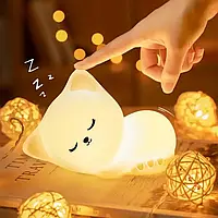 Силіконовий нічник дитячий Little Cat Silicone Light 7 RGB кольорів