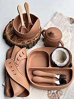 Набір дитячого силіконового посуду (посуд для початку прикорму малюків)