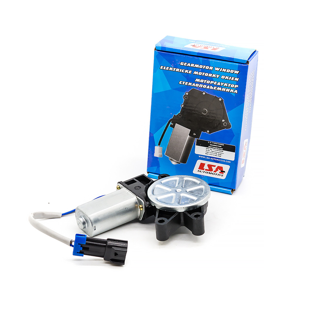 Моторедуктор склопідйомника ВАЗ 1117-1119, 2123 Калина лівий LSA (LA 1118-6104009), фото 1