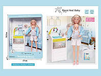 Кукла A 786-2 (36/2) высота 30 см, младенец, съемная обувь, аксессуары, пеленальный столик, в коробке