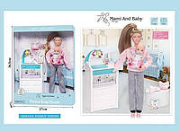 Кукла A 786-3 (36/2) высота 30 см, младенец, съемная обувь, аксессуары, пеленальный столик, в коробке