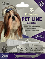 Капли на холку от блох, клещей и гельминтов Palladium Pet Line the One для собак весом от 4 до 10 кг