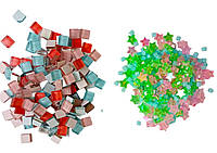 Набор кусочков мозаики стекло звездочка микс Зеленый,голубой,розовый 200 гр 150-180 штук толщина 4 мм