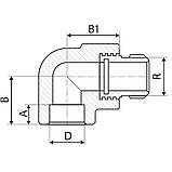 Кутник 90° PP-r із зовнішньою різьбою ITAL 25 мм х 1/2", фото 3