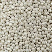 Рисовые шарики белые перламутровые, Ø3-5 мм, 50 г
