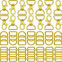 Набор фурнитуры для сумки карабин полукольцо рамка регулятор 60 штук цвет золото