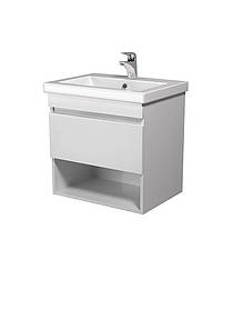 Тумба 60 см Осло Wood White з умивальником Cersanit COMO 60 Мойдодир