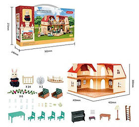 Ляльковий будиночок (флюксова фігурка, 2 поверхи, додаткові аксесуари для декору, меблі, в коробці) A 08
