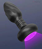 Анальна пробочка з LED підсвічуванням, обертанням, вібрацією та керуванням від смартфона, фото 2