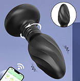 Анальна пробочка з LED підсвічуванням, обертанням, вібрацією та керуванням від смартфона, фото 4