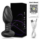 Анальна пробочка з LED підсвічуванням, обертанням, вібрацією та керуванням від смартфона, фото 3