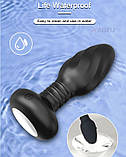 Анальна пробочка з LED підсвічуванням, обертанням, вібрацією та керуванням від смартфона, фото 7