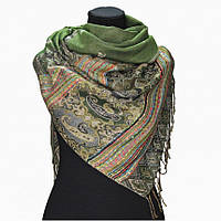 Вовняний шарф палантин пашмина двосторонній етнічний 180*70 см
