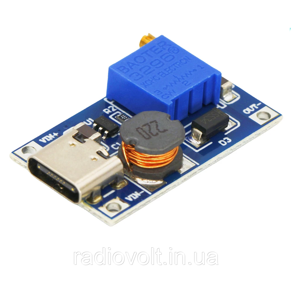MT3608 Type-C Підвищуючий перетворювач з регулюванням напруги